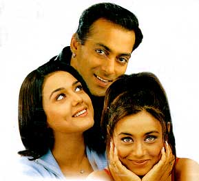  Salman Khan, Preity Zinta and Rani Mukherji
 in Har dil Jo Pyaar Karega 