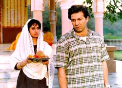 Meenakshi Sheshadri and Sunny Deol