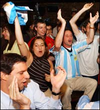 The boisterous crowd